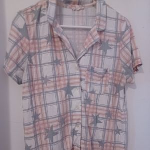 PINK STAR PIJAMA TOP